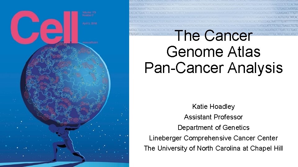 The Cancer Genome Atlas Pan-Cancer Analysis Katie Hoadley Assistant Professor Department of Genetics Lineberger