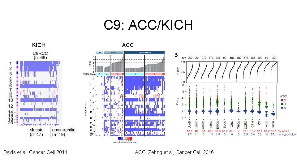 C 9: ACC/KICH Davis et al, Cancer Cell 2014 ACC, Zehng et al, Cancer