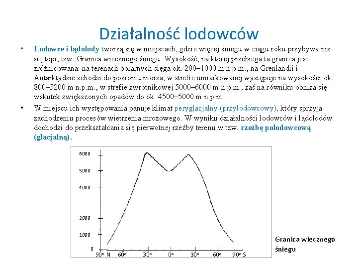 Działalność lodowców • • Lodowce i lądolody tworzą się w miejscach, gdzie więcej śniegu