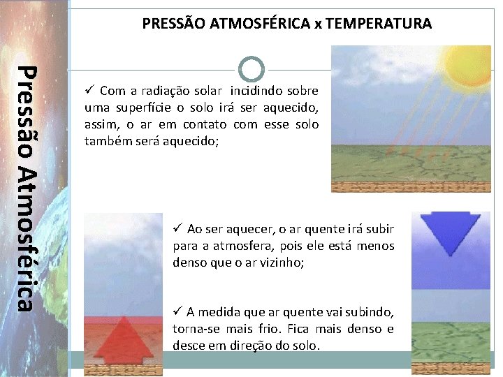 PRESSÃO ATMOSFÉRICA x TEMPERATURA Pr e s s ã o A t m o PRESSÃO ATMOSFÉRICA x TEMPERATURA Pr e s s ã o A t m o
