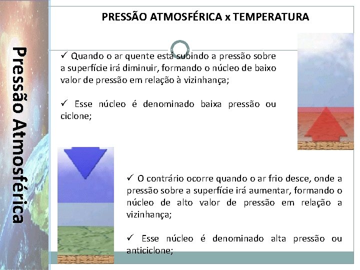 PRESSÃO ATMOSFÉRICA x TEMPERATURA Pr e s s ã o A t m o PRESSÃO ATMOSFÉRICA x TEMPERATURA Pr e s s ã o A t m o