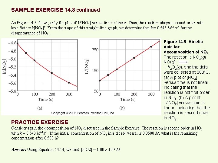 SAMPLE EXERCISE 14. 8 continued As Figure 14. 8 shows, only the plot of