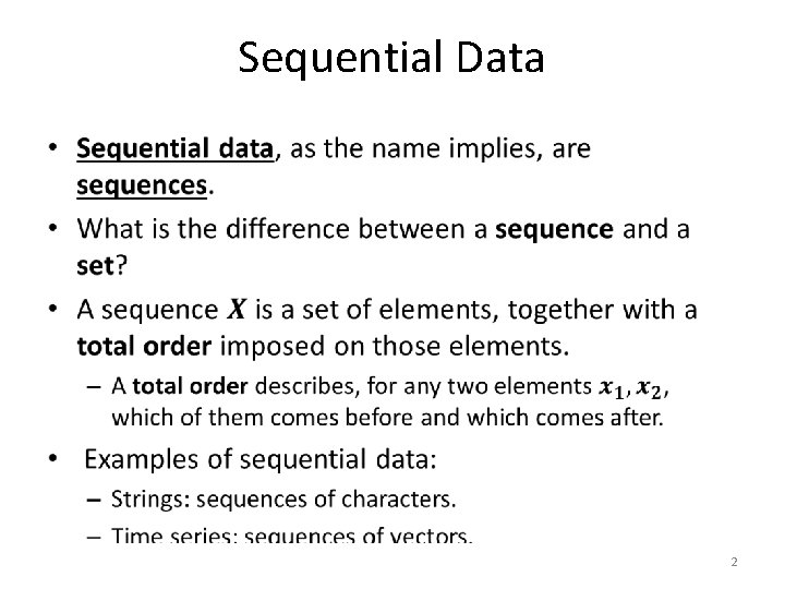 Sequential Data • 2 