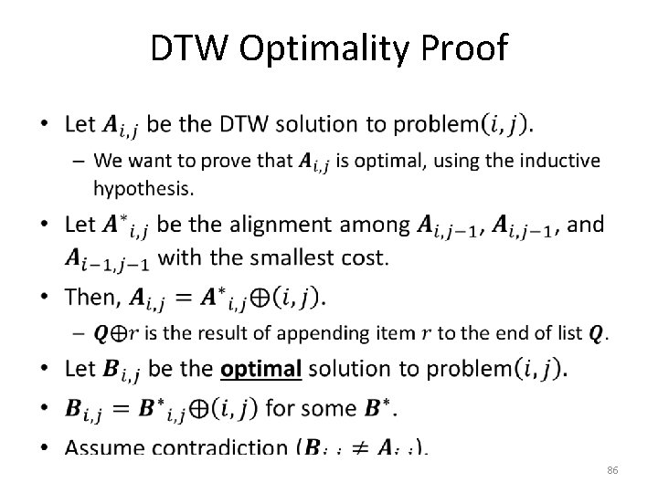 DTW Optimality Proof • 86 