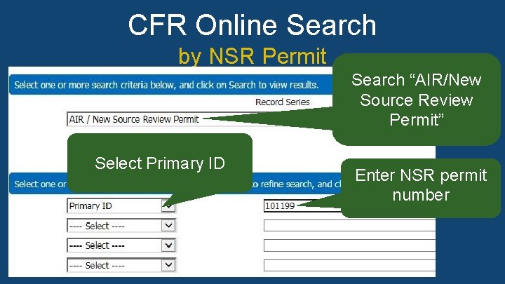 CFR Online Search by NSR Permit Search “AIR/New Source Review Permit” Search “Air/New Source CFR Online Search by NSR Permit Search “AIR/New Source Review Permit” Search “Air/New Source