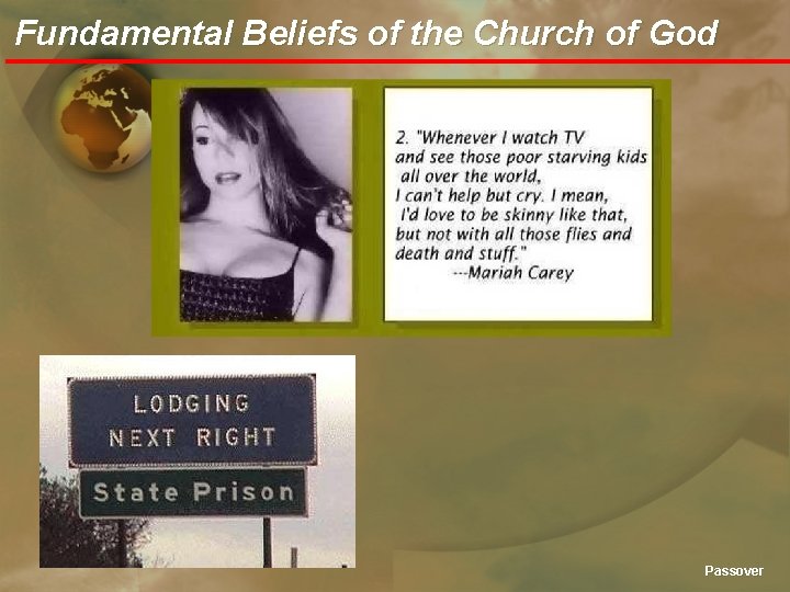 Fundamental Beliefs of the Church of God Passover 