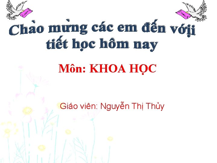 Môn: KHOA HO C Giáo viên: Nguyễn Thị Thủy 