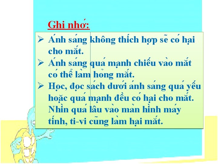 Ghi nhơ : Ø A nh sa ng không thi ch hơ p se