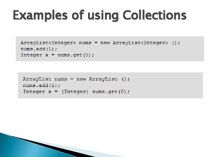 Examples of using Collections 