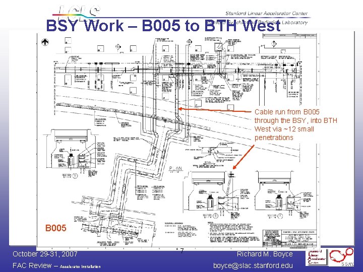 BSY Work – B 005 to BTH West Cable run from B 005 through