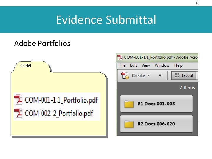 16 Evidence Submittal Adobe Portfolios COM 