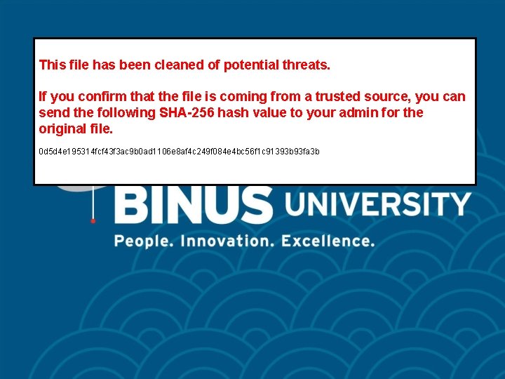 This file has been cleaned of potential threats. If you confirm that the file
