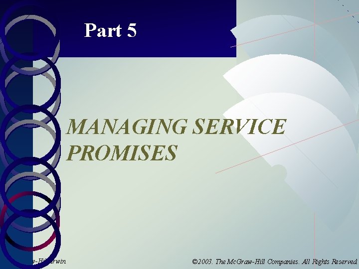 Part 5 MANAGING SERVICE PROMISES Mc. Graw-Hill/Irwin © 2003. The Mc. Graw-Hill Companies. All
