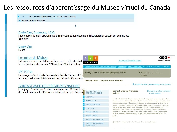 Les ressources d’apprentissage du Musée virtuel du Canada 