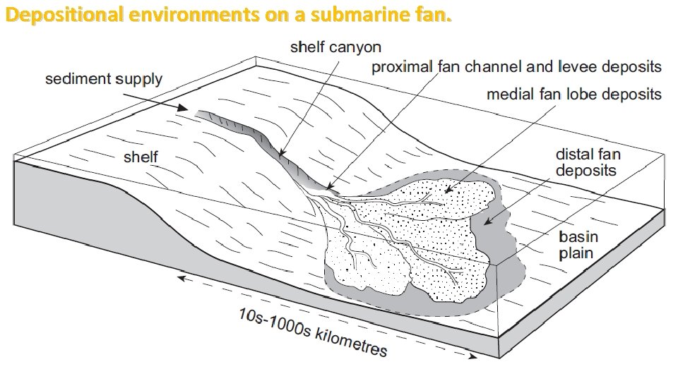 Depositional environments on a submarine fan. 