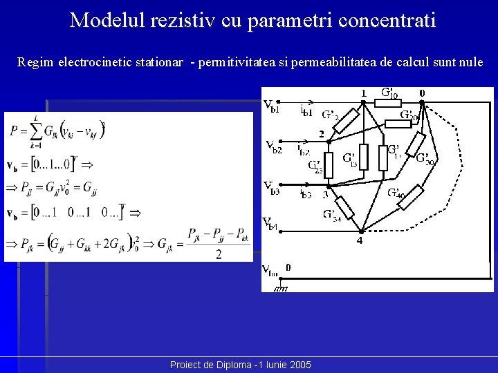Modelul rezistiv cu parametri concentrati Regim electrocinetic stationar - permitivitatea si permeabilitatea de calcul