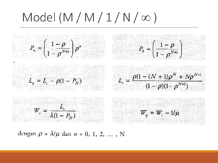 Model (M / 1 / N / ) 