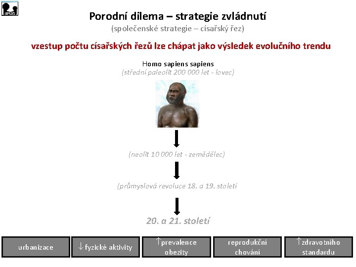 Porodní dilema – strategie zvládnutí (společenské strategie – císařský řez) vzestup počtu císařských řezů