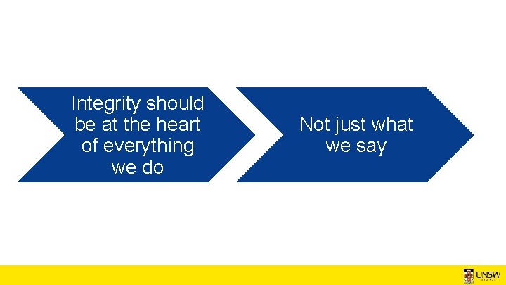 Integrity should be at the heart of everything we do Not just what we
