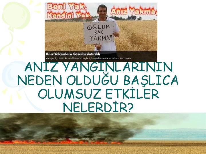 ANIZ YANGINLARININ NEDEN OLDUĞU BAŞLICA OLUMSUZ ETKİLER NELERDİR? 