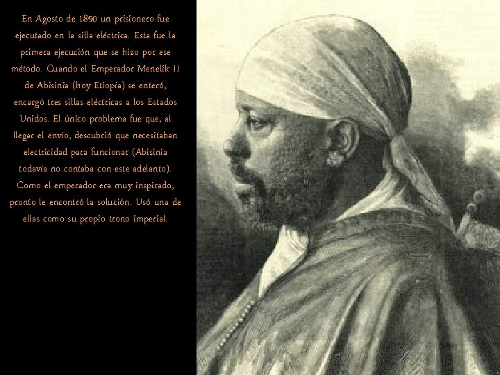 En Agosto de 1890 un prisionero fue ejecutado en la silla eléctrica. Esta fue En Agosto de 1890 un prisionero fue ejecutado en la silla eléctrica. Esta fue