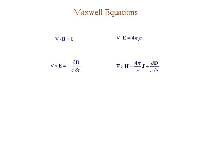 Maxwell Equations 