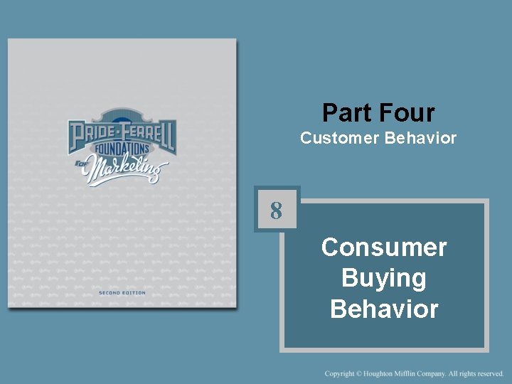 Part Four Customer Behavior 8 Consumer Buying Behavior 