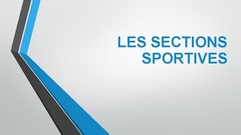 LES SECTIONS SPORTIVES 