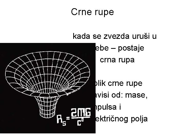 Crne rupe kada se zvezda uruši u sebe – postaje crna rupa oblik crne