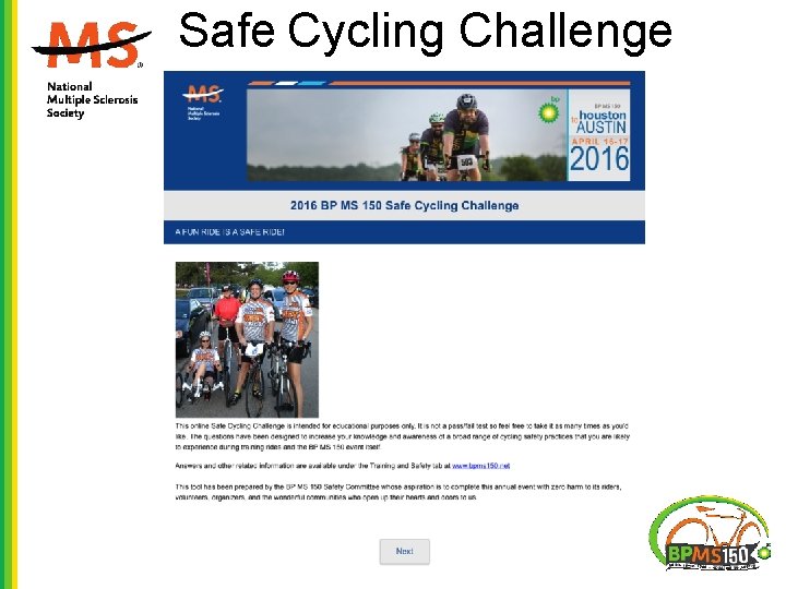 Safe Cycling Challenge Safe Cycling Challenge