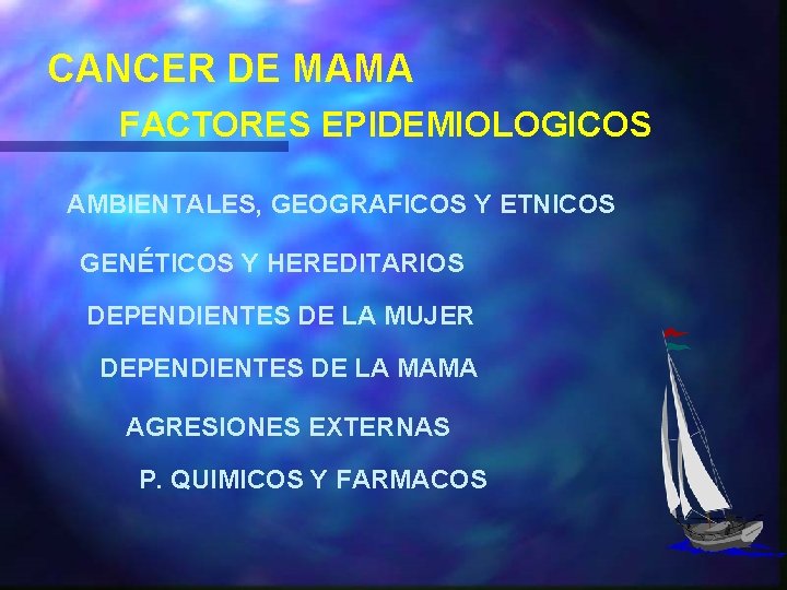 CANCER DE MAMA FACTORES EPIDEMIOLOGICOS AMBIENTALES, GEOGRAFICOS Y ETNICOS GENÉTICOS Y HEREDITARIOS DEPENDIENTES DE