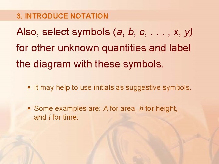 3. INTRODUCE NOTATION Also, select symbols (a, b, c, . . . , x,