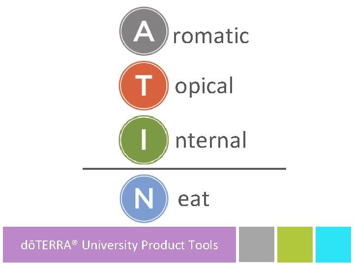 romatic opical nternal N eat dōTERRA® University dōTERRA® Product Tools 