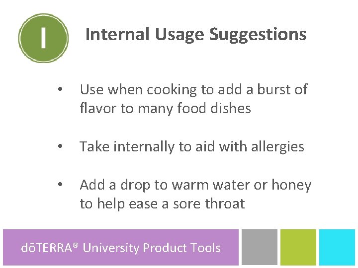 TAI Internal Usage Suggestions • Use when cooking to add a burst of flavor