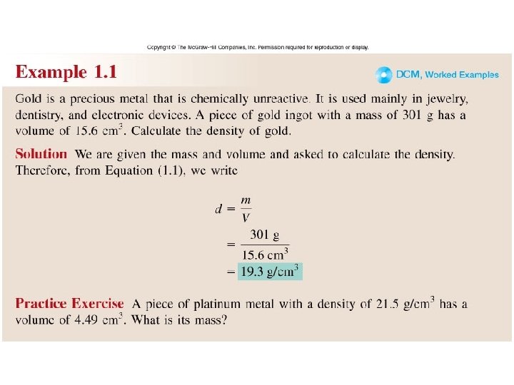 Worked Example 1. 1 