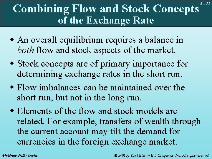 Combining Flow and Stock Concepts 6 - 15 of the Exchange Rate w An