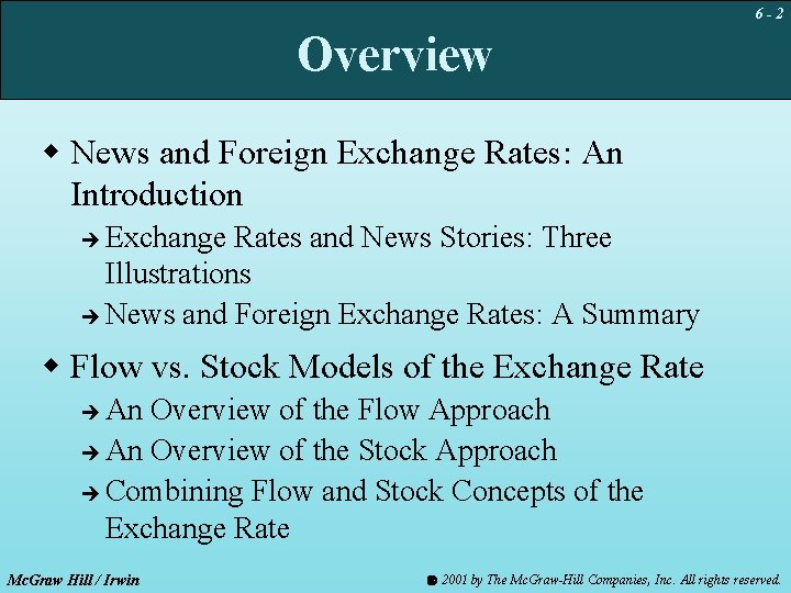 6 -2 Overview w News and Foreign Exchange Rates: An Introduction Exchange Rates and