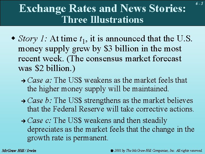 Exchange Rates and News Stories: 6 -5 Three Illustrations w Story 1: At time