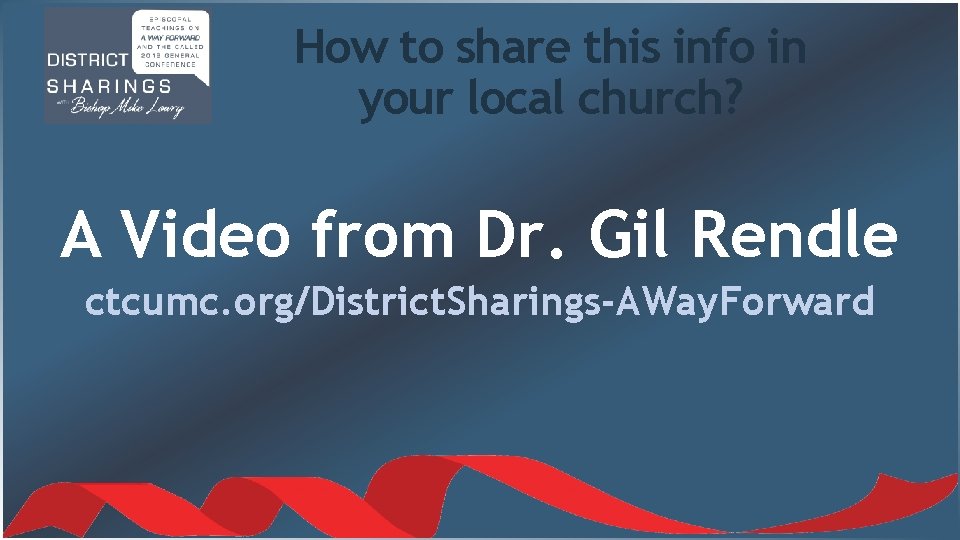 How to share this info in your local church? A Video from Dr. Gil