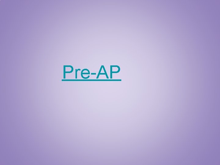 Pre-AP 