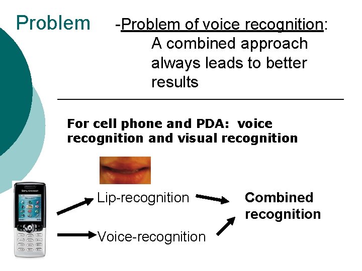 Problem -Problem of voice recognition: A combined approach always leads to better results For