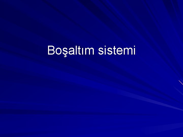 Boşaltım sistemi 