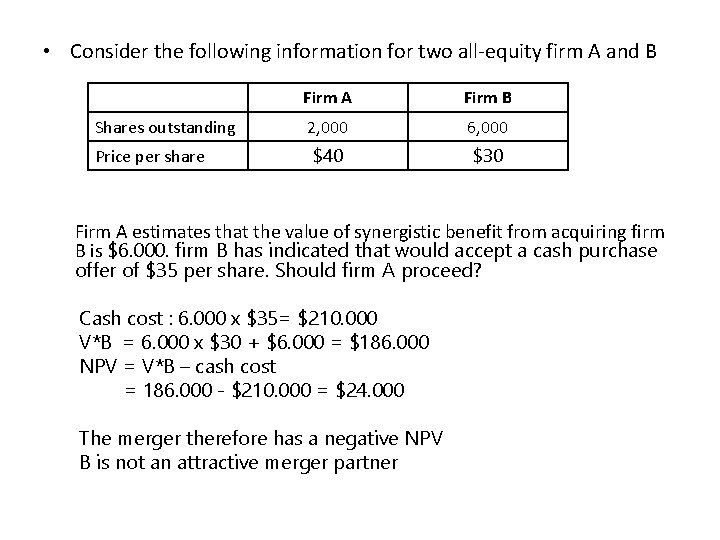 • Consider the following information for two all-equity firm A and B Shares • Consider the following information for two all-equity firm A and B Shares