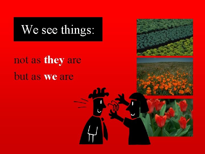 We see things: not as they are but as we are 