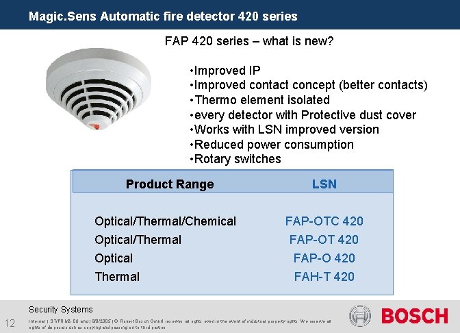 Magic. Sens Automatic fire detector 420 series FAP 420 series – what is new?
