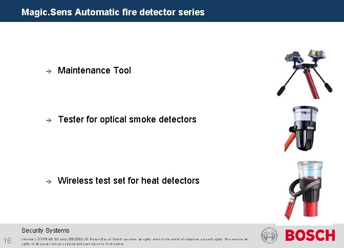 Magic. Sens Automatic fire detector series è Maintenance Tool è Tester for optical smoke