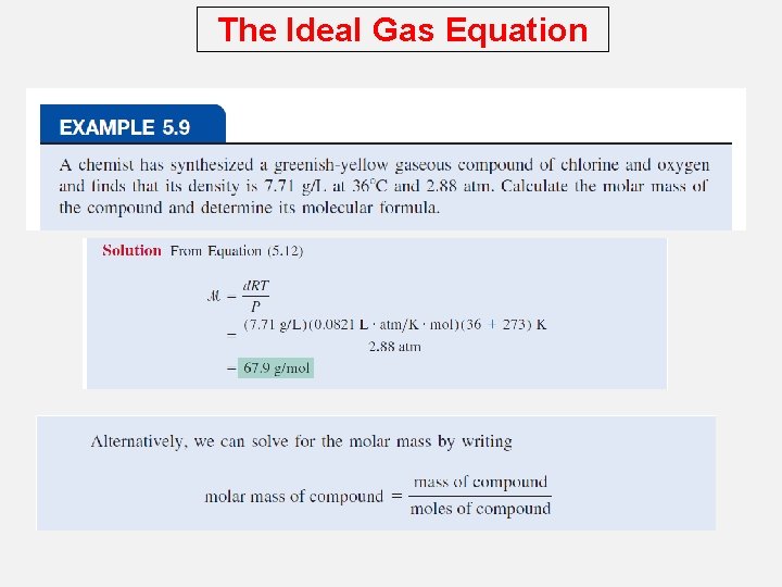 The Ideal Gas Equation 