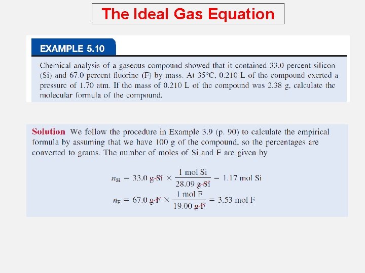 The Ideal Gas Equation 