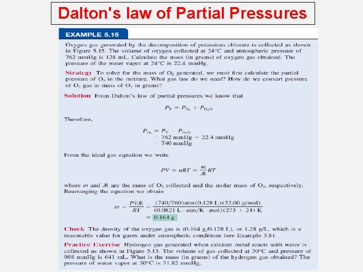 Dalton's law of Partial Pressures 