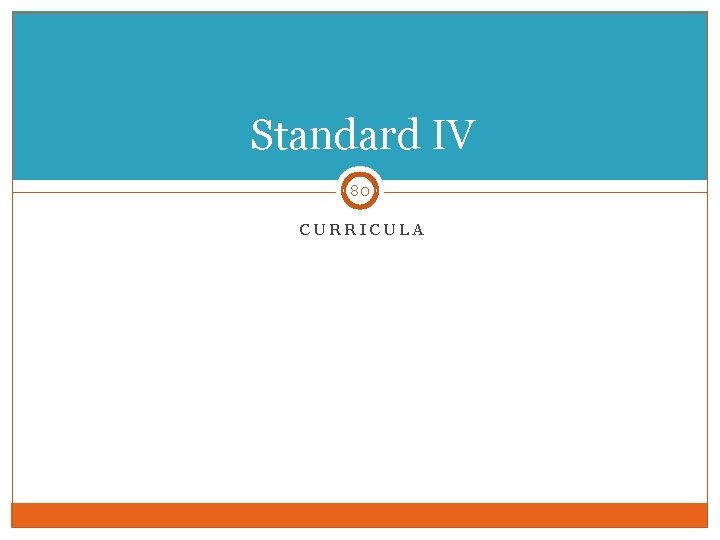 Standard IV 80 CURRICULA 
